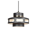 **Suspension moderne en métal noir avec éclairage LED intégré**