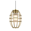 **Suspension lumineuse design en métal doré avec diffuseur en verre**